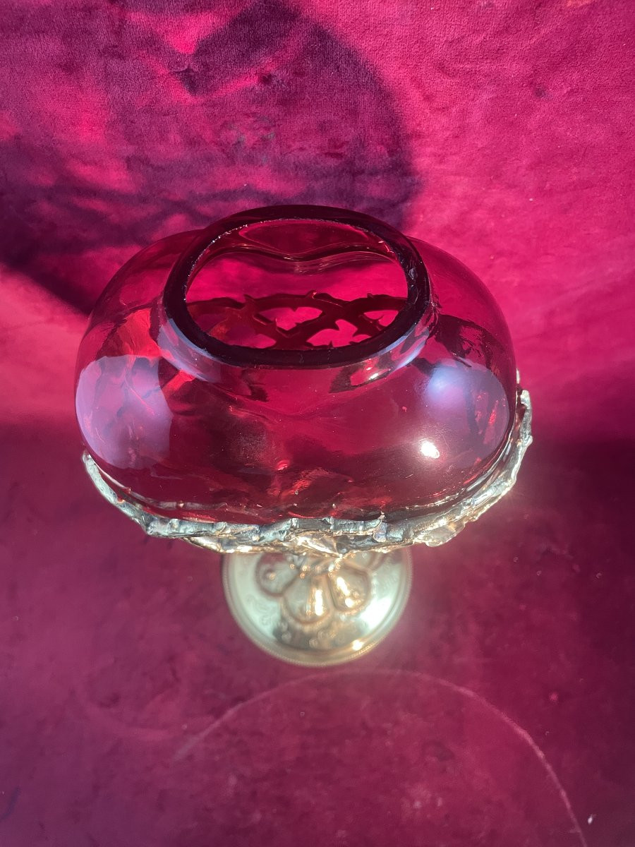 VEILLEUSE D AUTEL SACRE COEUR DE JESUS BRONZE DORE-photo-4