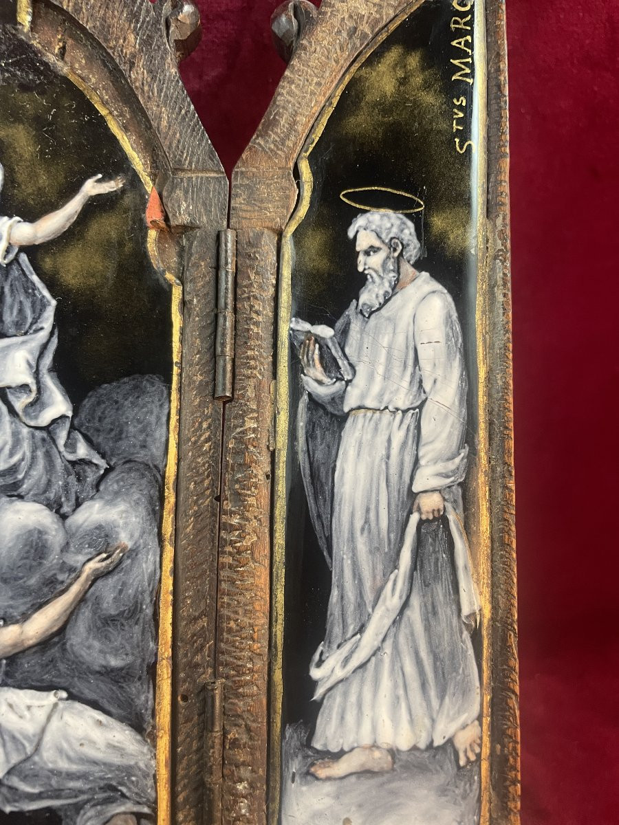 TRIPTYQUE EN EMAIL DE LIMOGES  ASSOMPTION-photo-2