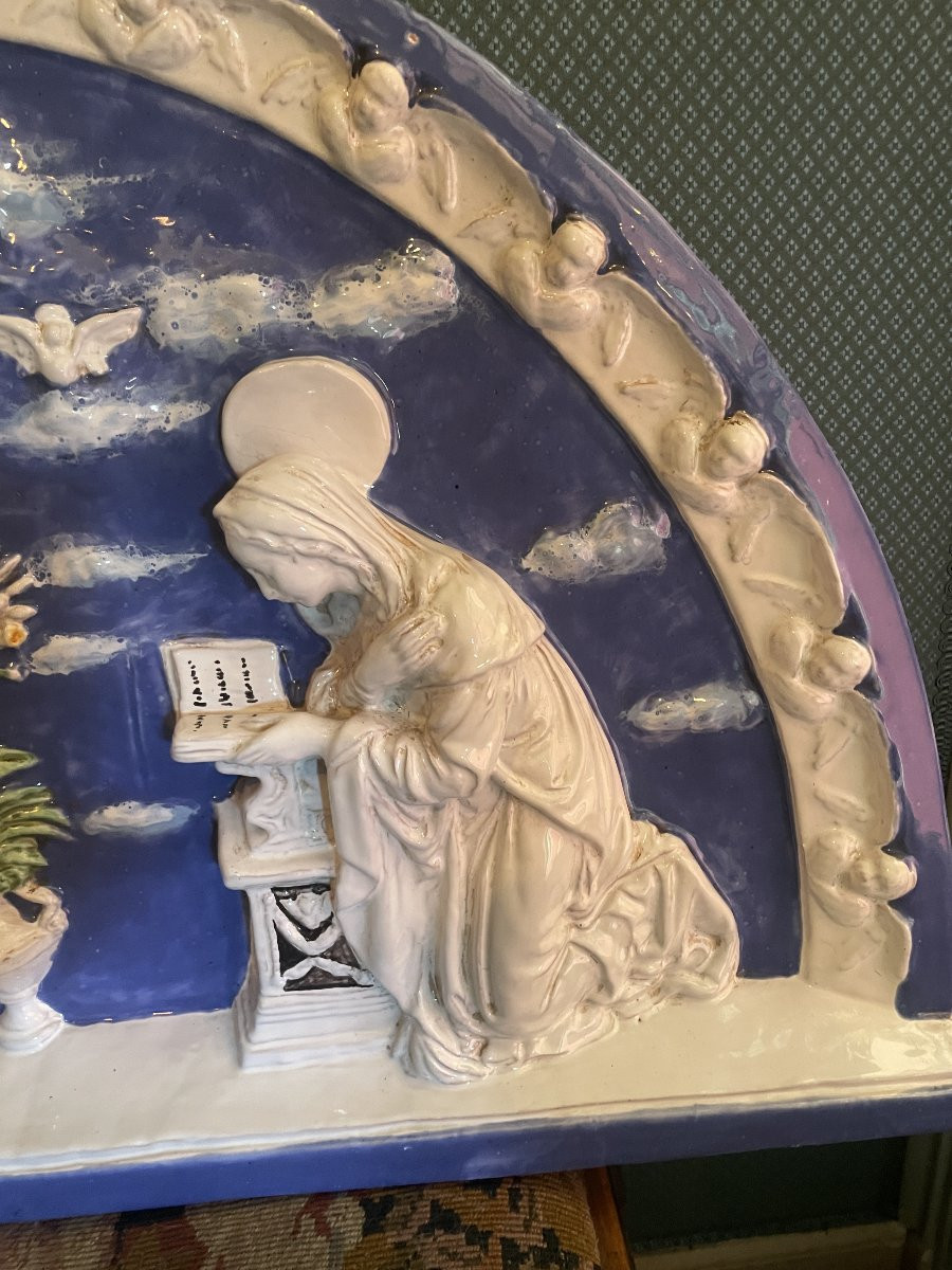 Ceramic Plaque Annunciation Della Robbia-photo-3
