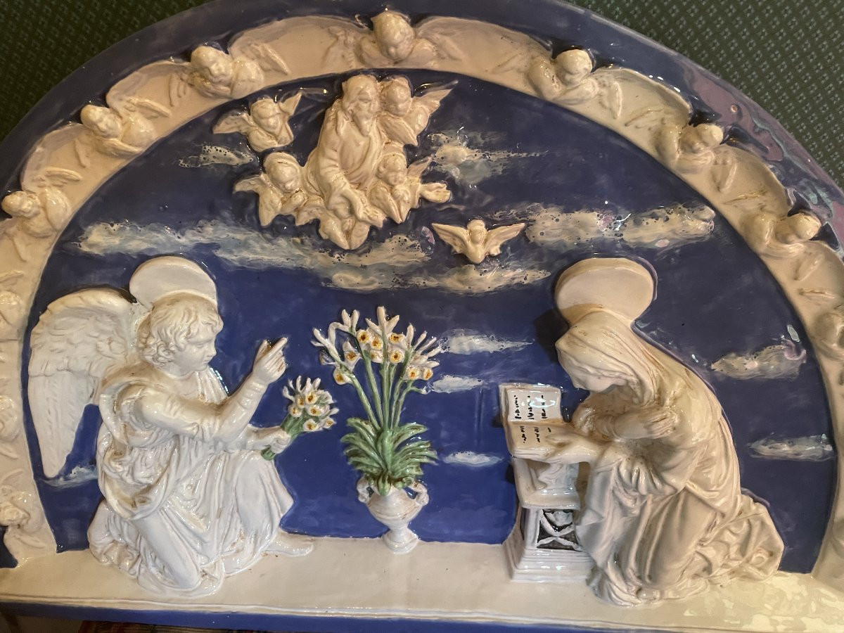 Ceramic Plaque Annunciation Della Robbia-photo-4