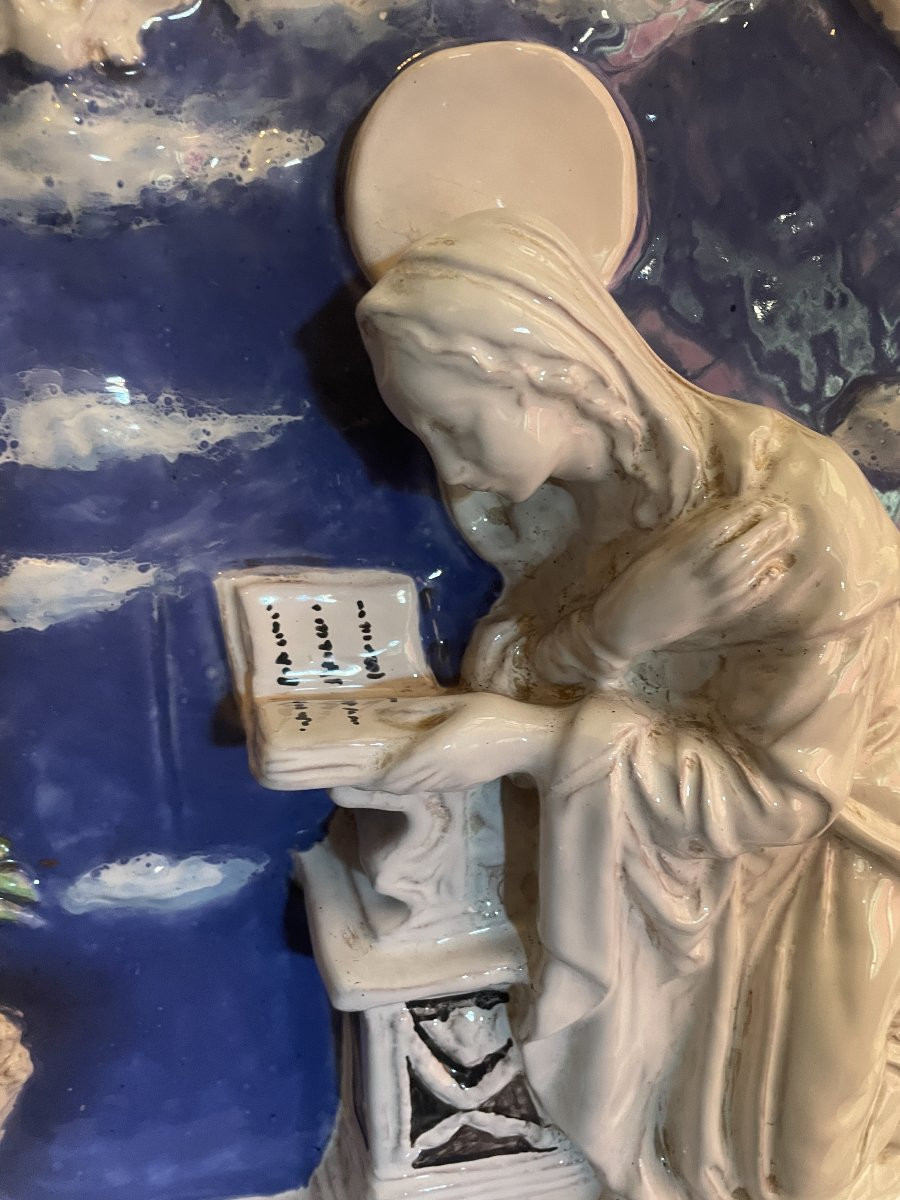 Ceramic Plaque Annunciation Della Robbia-photo-2