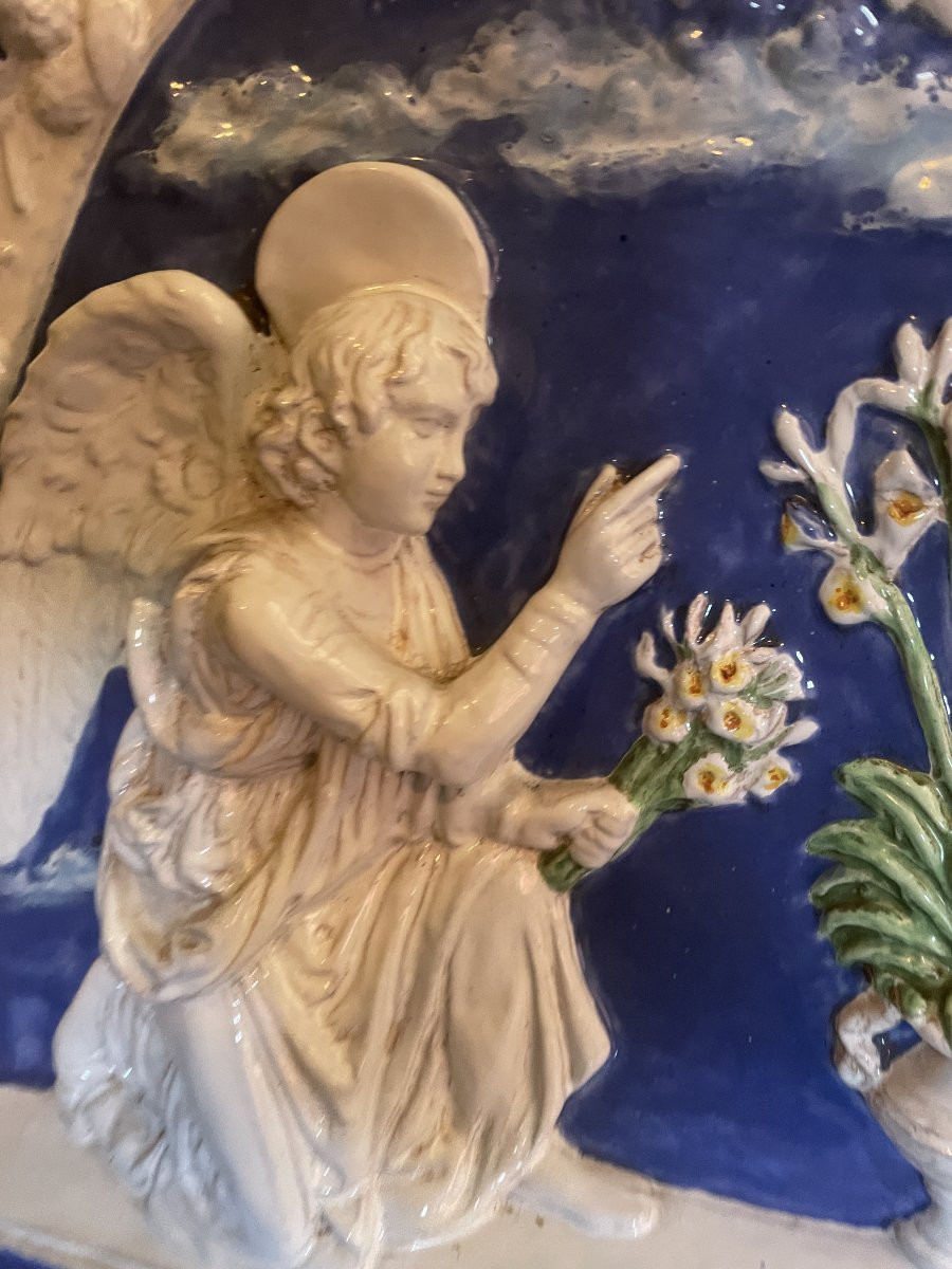 Ceramic Plaque Annunciation Della Robbia-photo-3