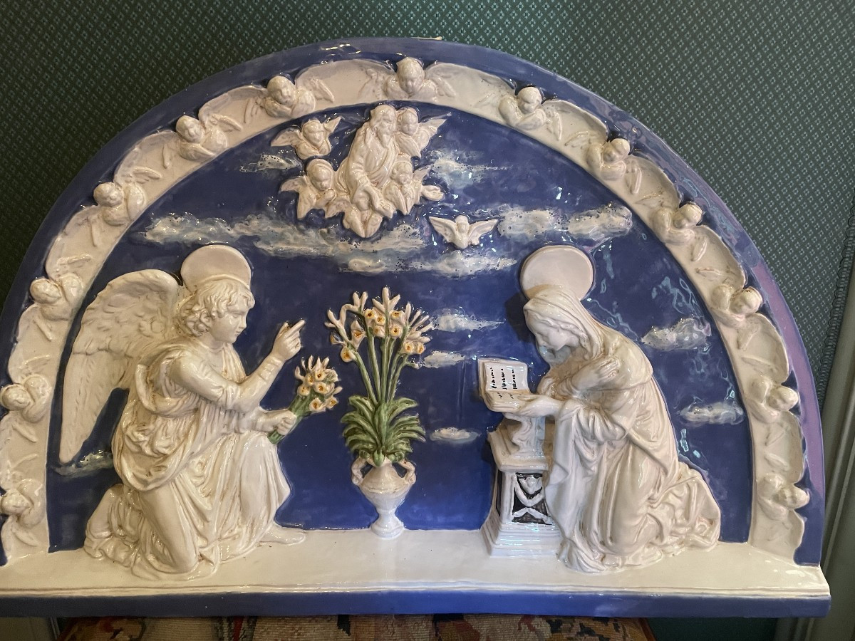Ceramic Plaque Annunciation Della Robbia