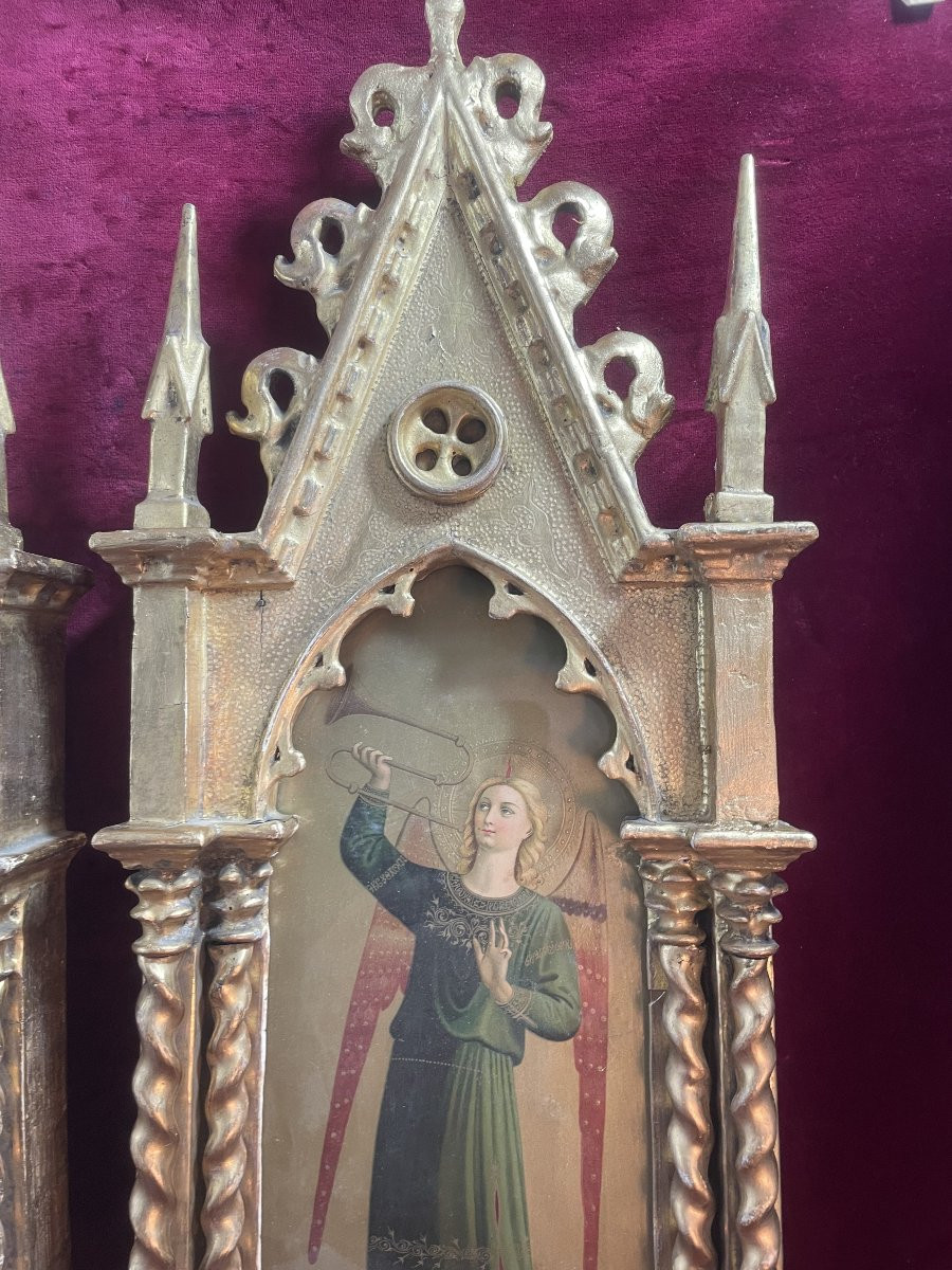 Fra Angelico Neo Gothic Diptych Gilded Frames-photo-2