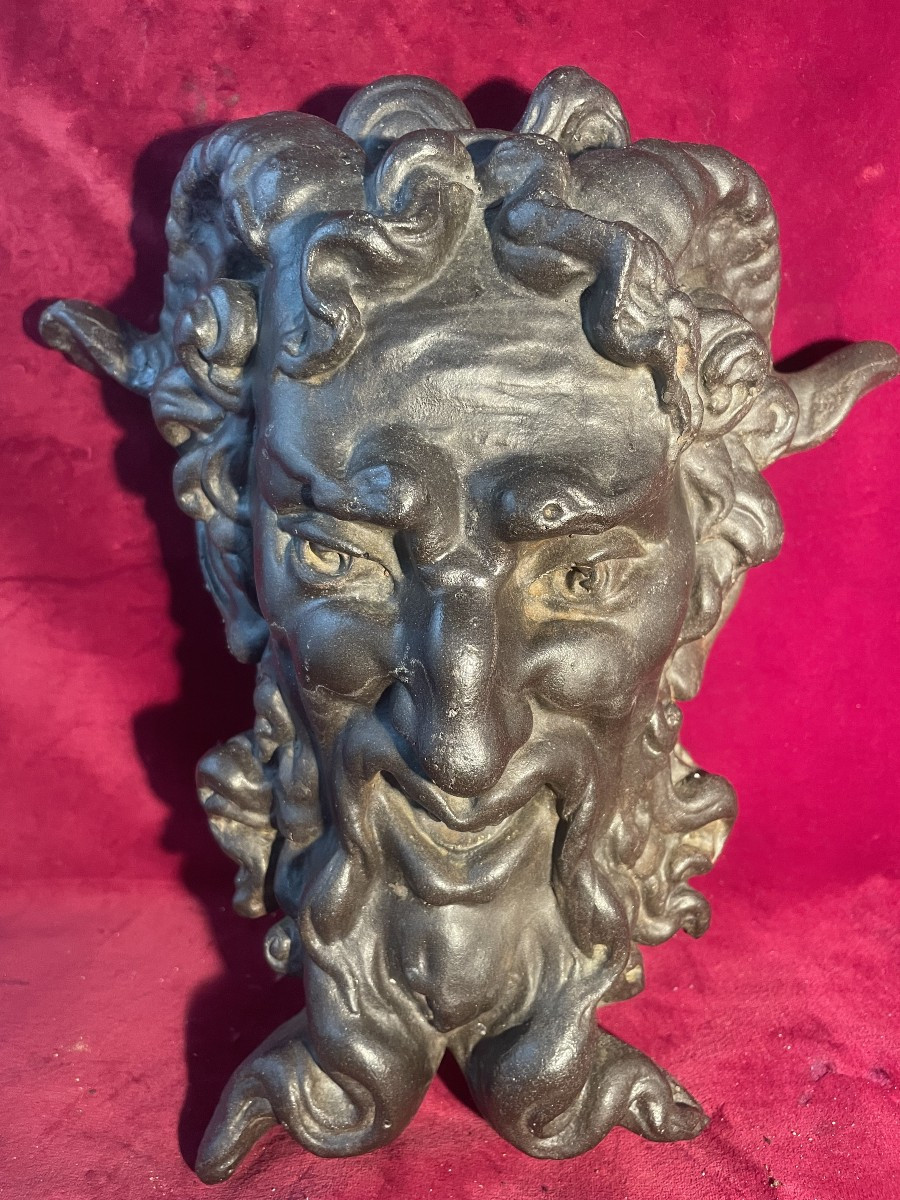 MASQUE DE FAUNE EN FONTE DE FER-photo-4