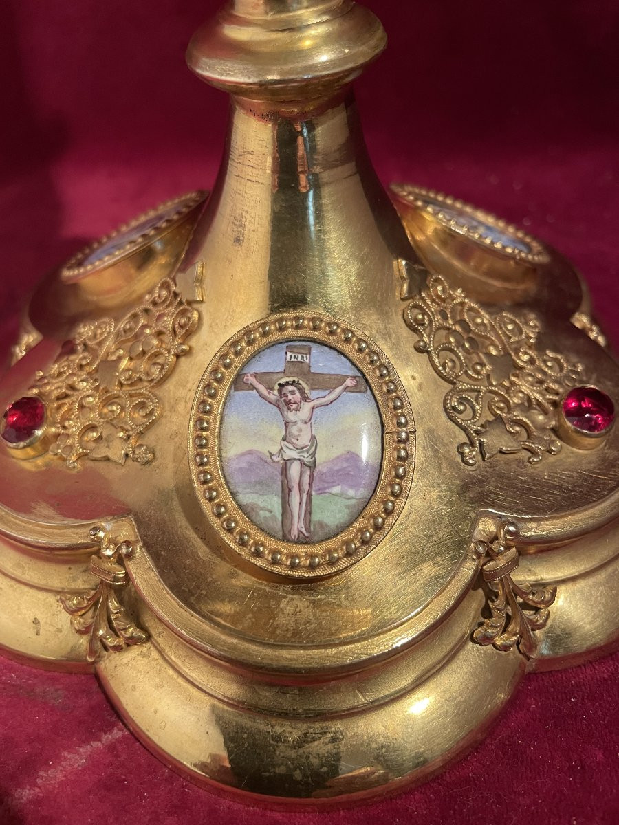 Chalice Bowl Silver Vermeil Enamel-photo-3