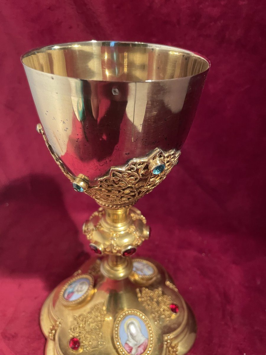 Chalice Bowl Silver Vermeil Enamel-photo-2