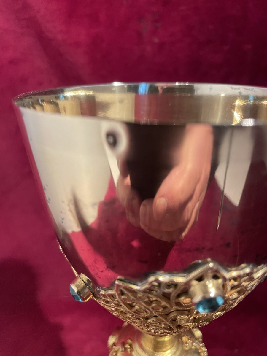 Chalice Bowl Silver Vermeil Enamel-photo-3