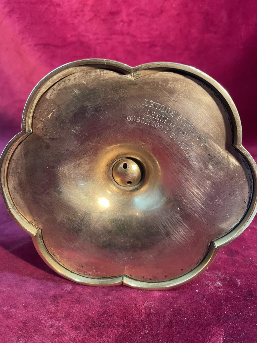 CALICE COUPE ARGENT PIED LAITON DORE-photo-4