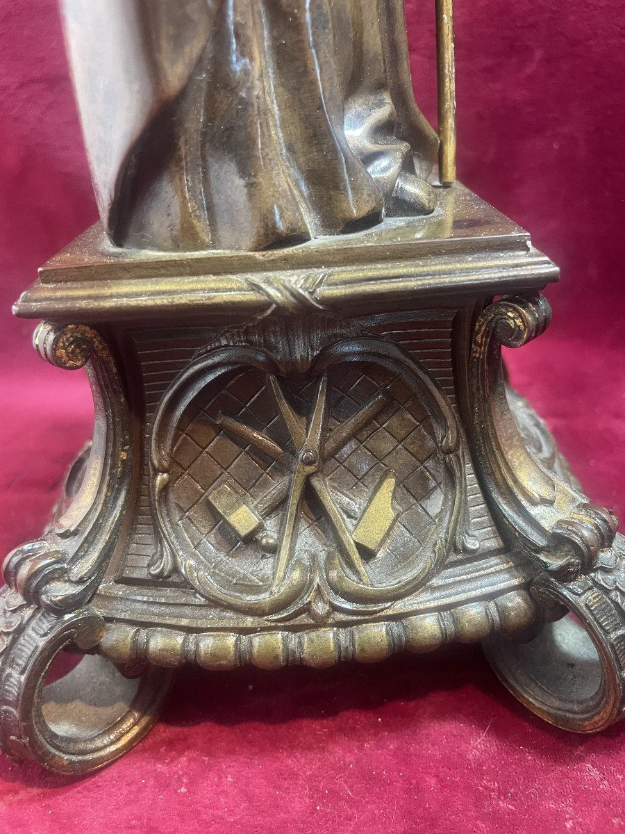 SAINT ELOI STATUE BRONZE PATRON DES METALLURGISTES-photo-2