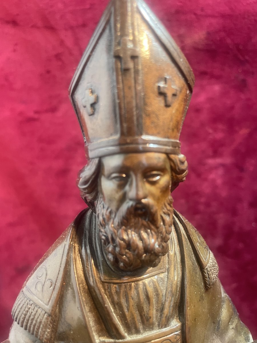 SAINT ELOI STATUE BRONZE PATRON DES METALLURGISTES-photo-4