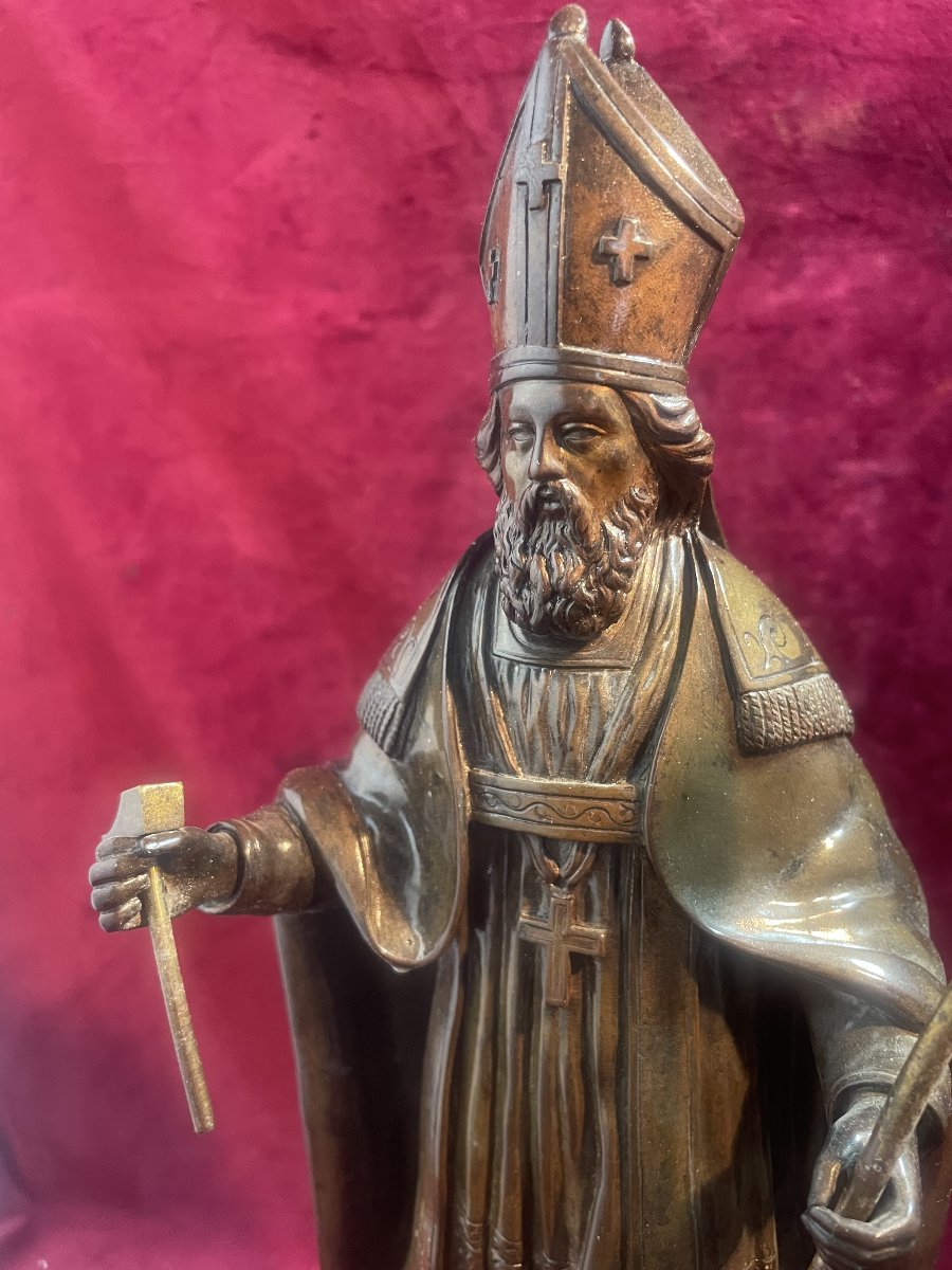 Saint Eloi Bronze Statue Patron Saint Of Metallurgists-photo-6