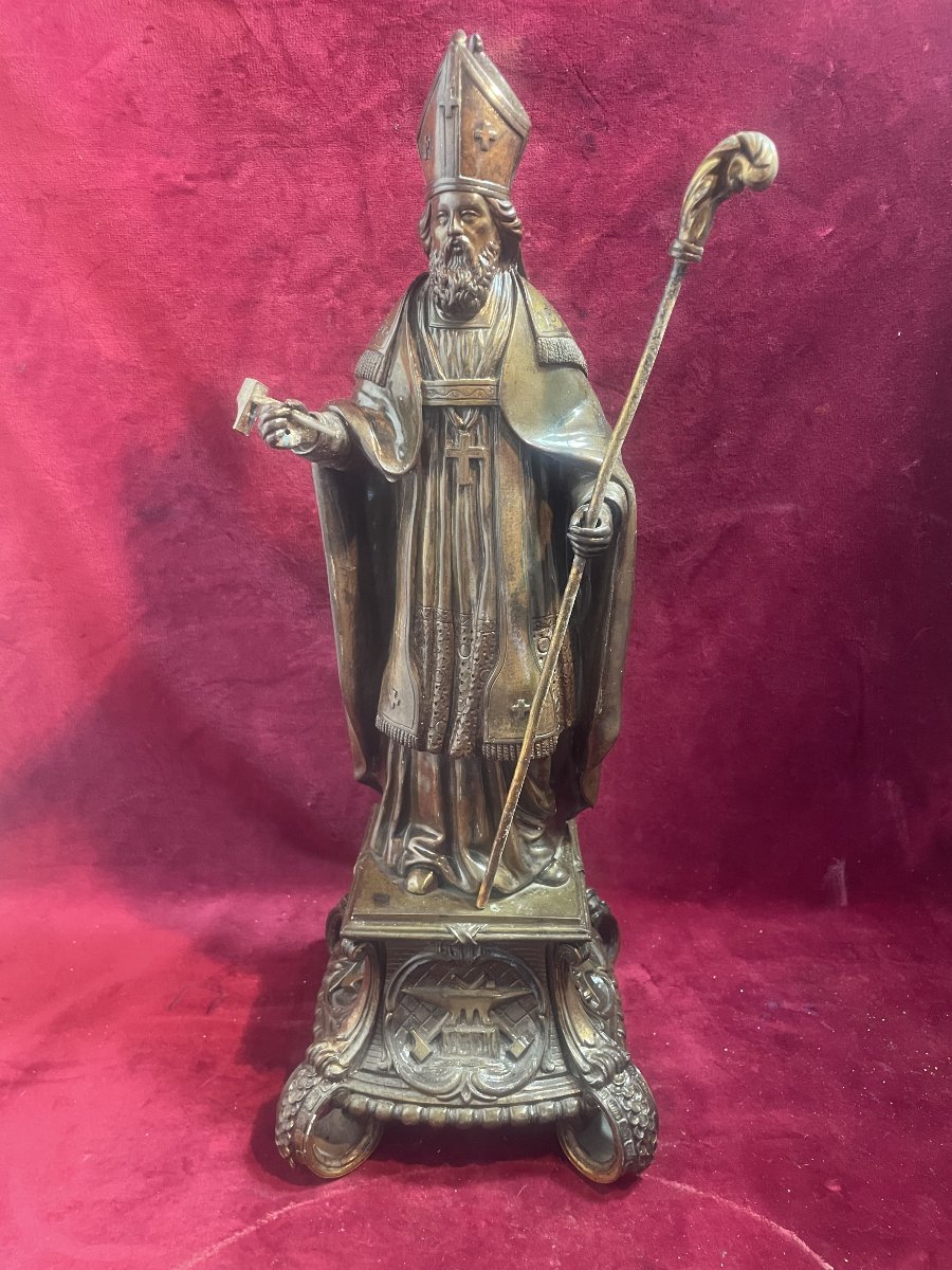 Saint Eloi Bronze Statue Patron Saint Of Metallurgists-photo-7