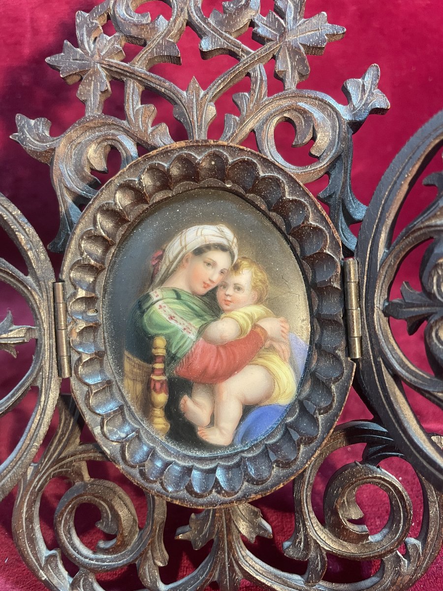 Oratoire De Bedside Vierge A La Chaise Raphael-photo-4