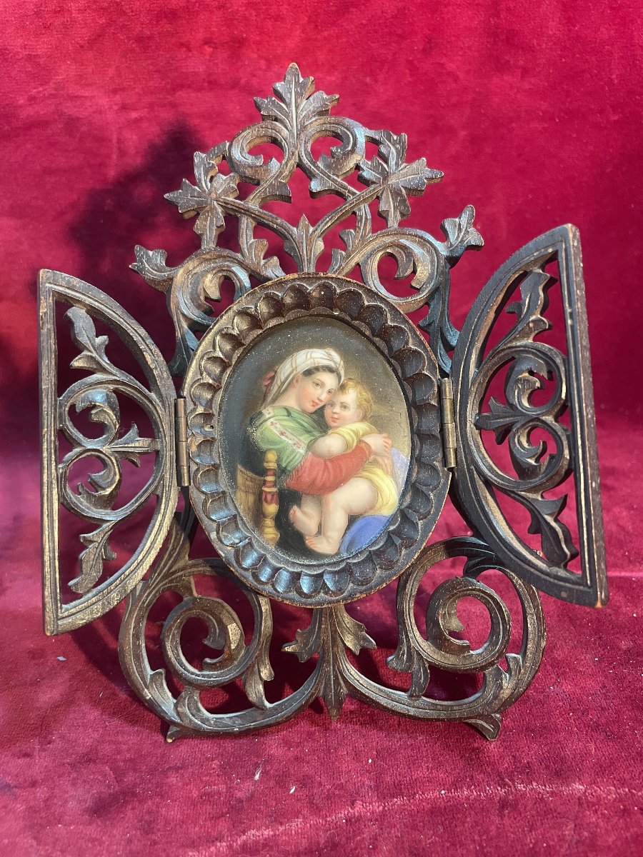 Oratoire De Bedside Vierge A La Chaise Raphael