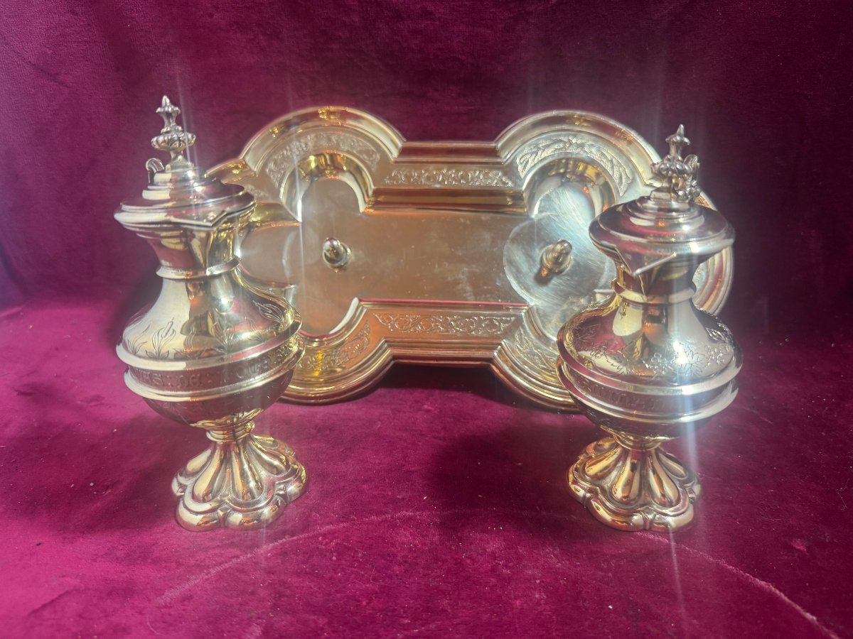 Burettes And Their 800 Vermeil Tray-photo-4