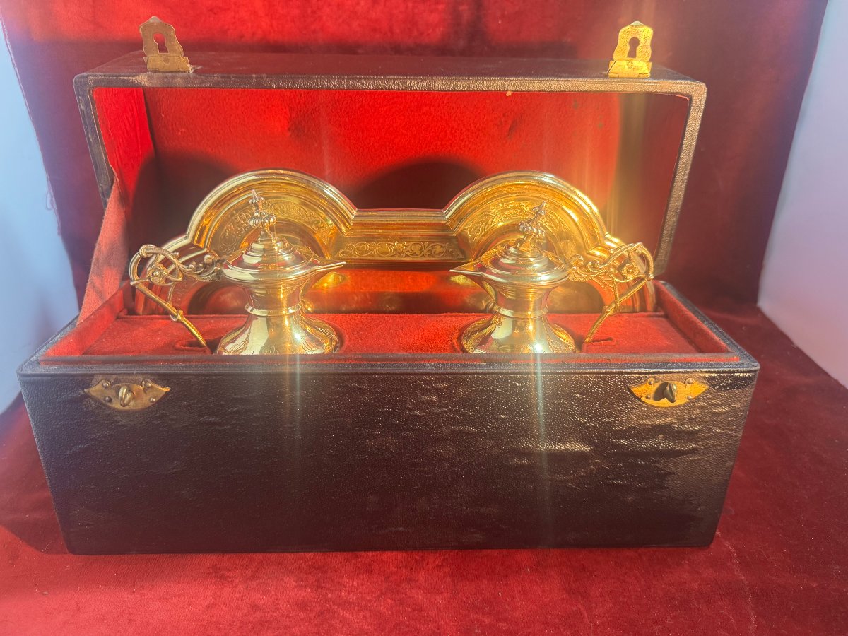 Burettes And Their 800 Vermeil Tray