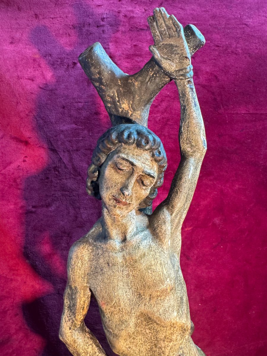 SAINT SEBASTIEN STATUETTE BOIS 18 EME-photo-2