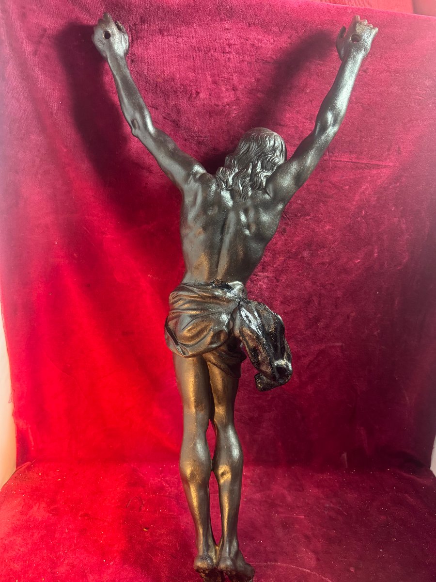 Large Cast-iron Christ, 18th-century Baroque-photo-2