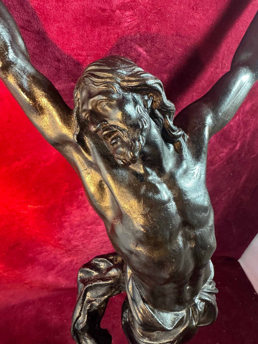 Large Cast-iron Christ, 18th-century Baroque-photo-3