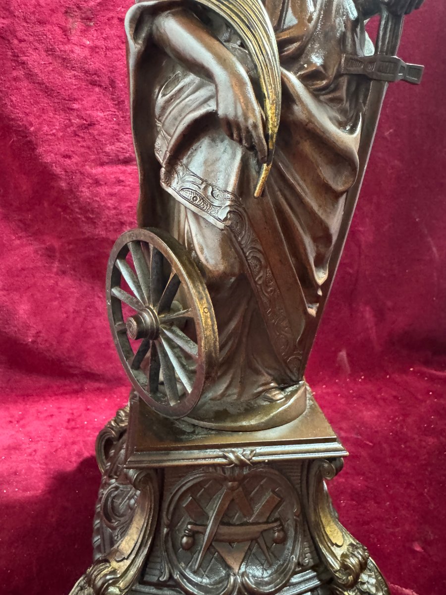 SAINTE CATHERINE STATUETTE BRONZE -photo-3