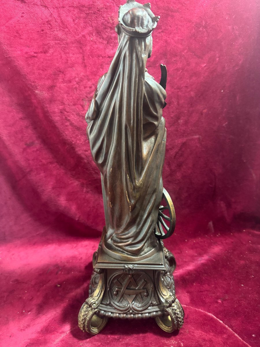 SAINTE CATHERINE STATUETTE BRONZE -photo-4
