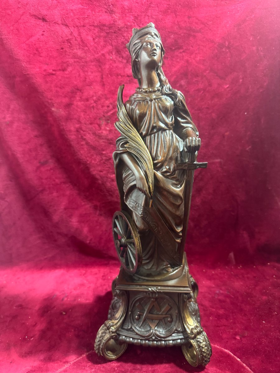 SAINTE CATHERINE STATUETTE BRONZE 