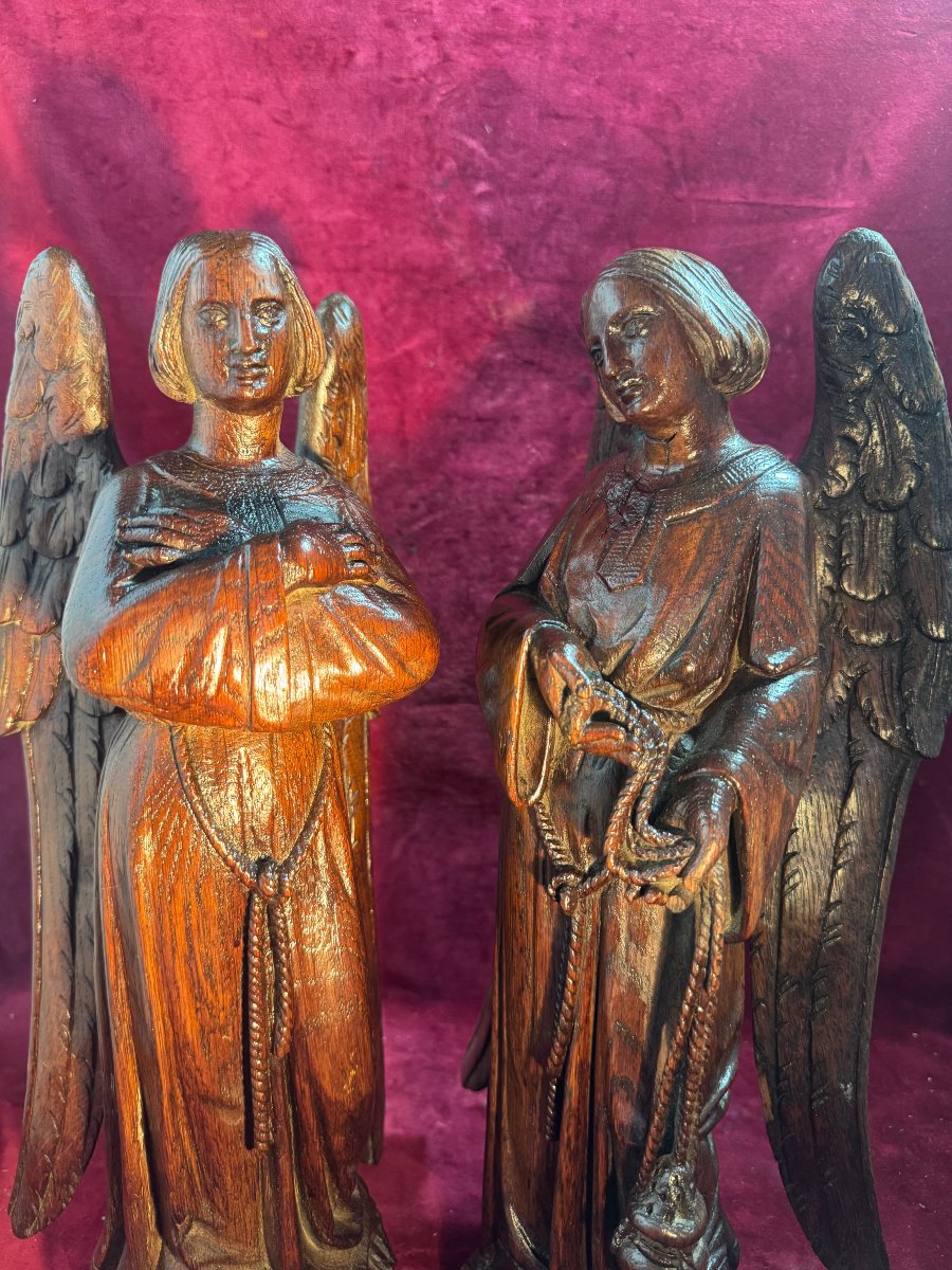 PAIRE D ANGES EN PRIERE ET THUREFERAIRE-photo-3