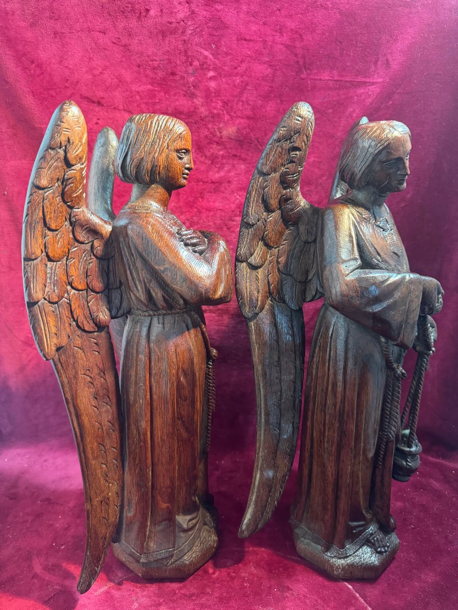 PAIRE D ANGES EN PRIERE ET THUREFERAIRE-photo-3