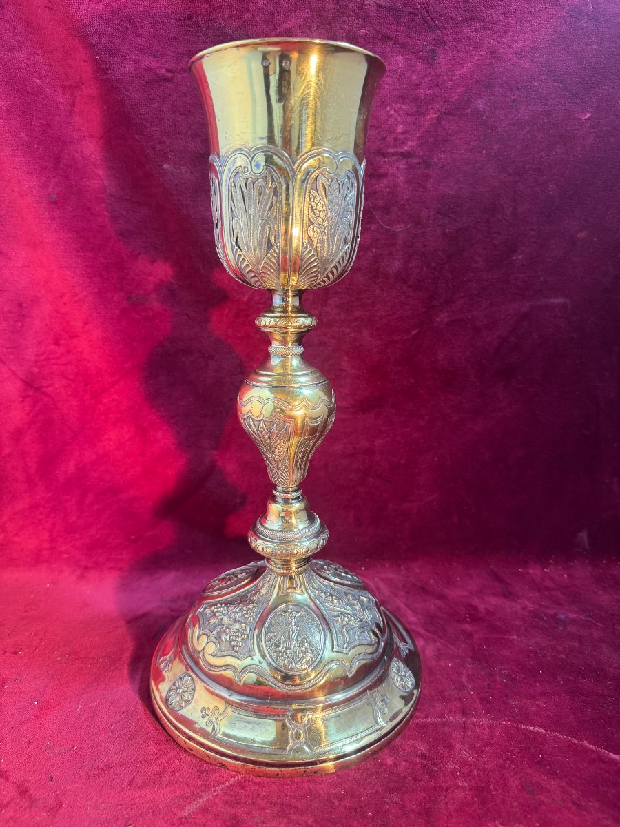Large Vermeil Silver Chalice