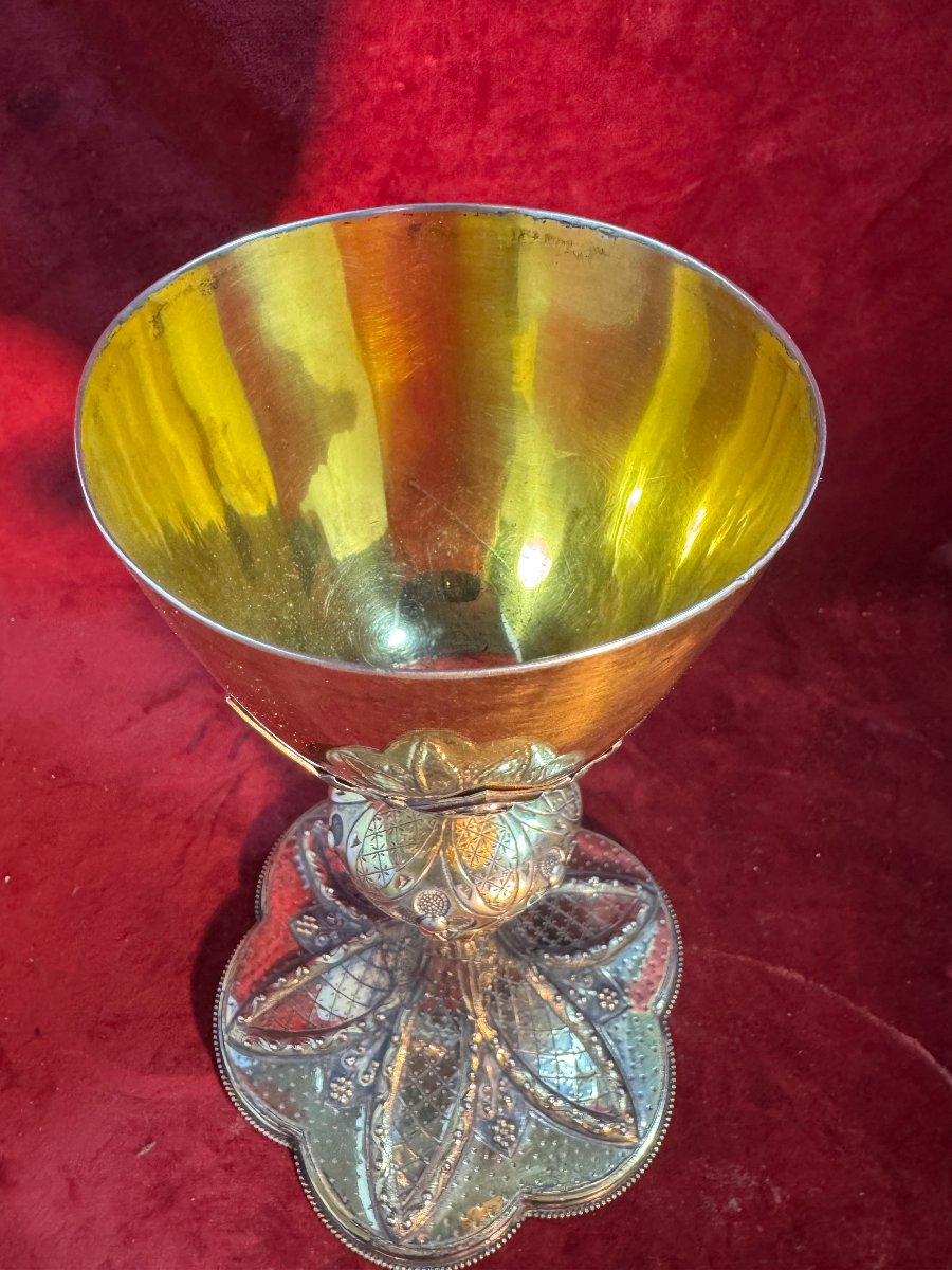 CALICE ARGENT VERMEILLE-photo-2
