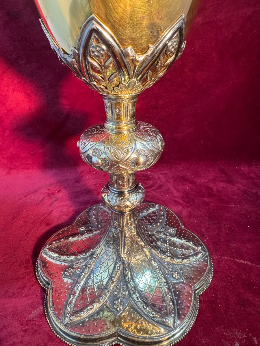 CALICE ARGENT VERMEILLE-photo-3