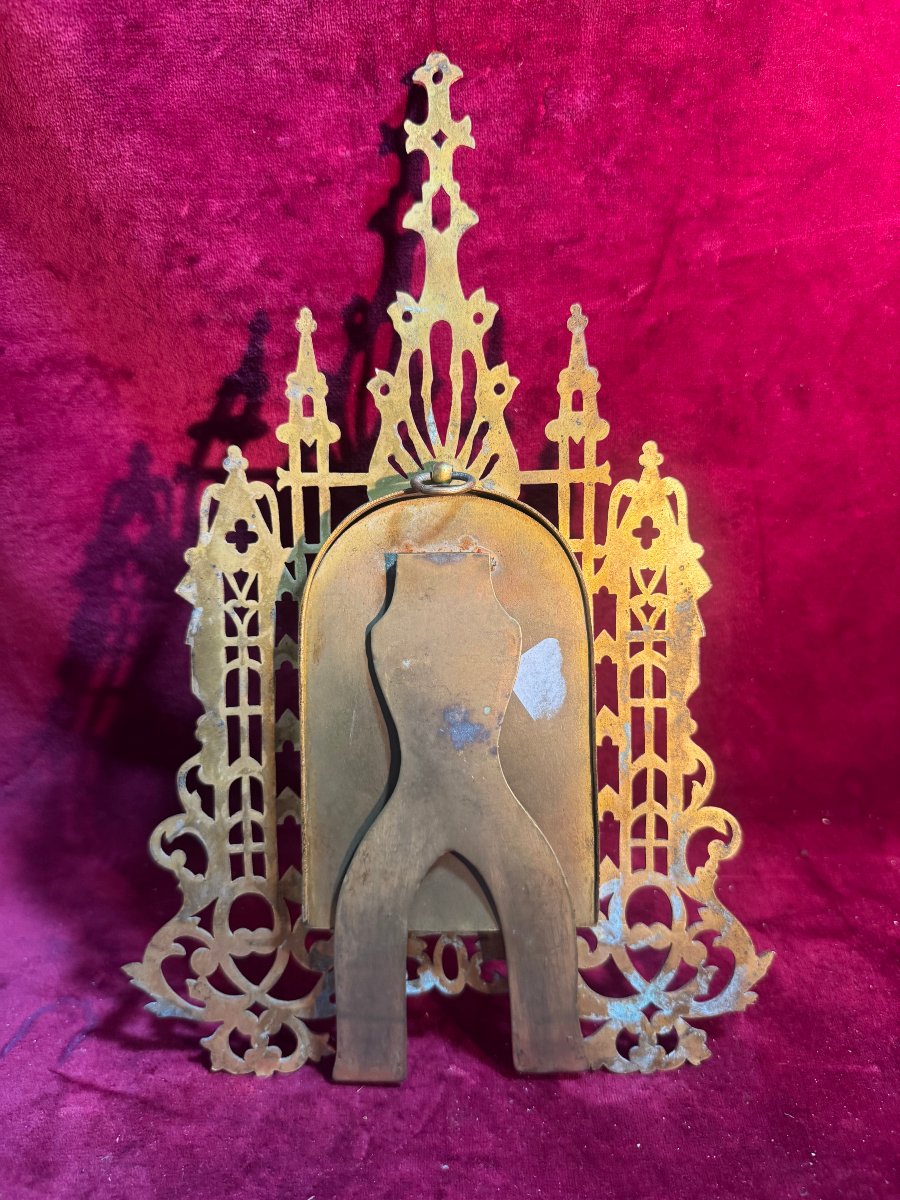 ORATOIRE DE CHEVET TRIPTYQUE  PORCELAINE PEINTE -photo-1