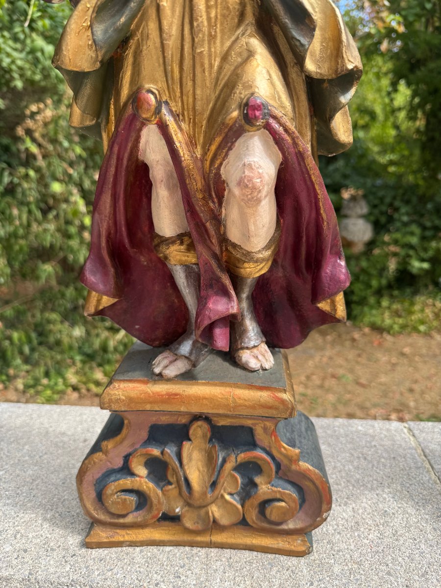 ANGES CEROFERAIRES POLYCHROMES 17EME SIECLE-photo-4