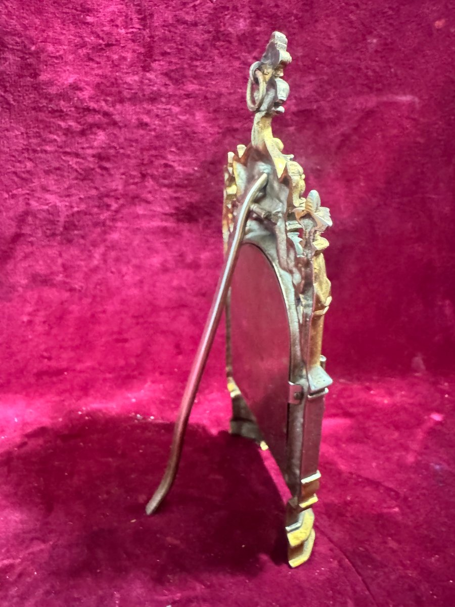 TRIPTYQUE DE CHEVET BRONZE DORE EVEQUE ORTHODOXE-photo-4