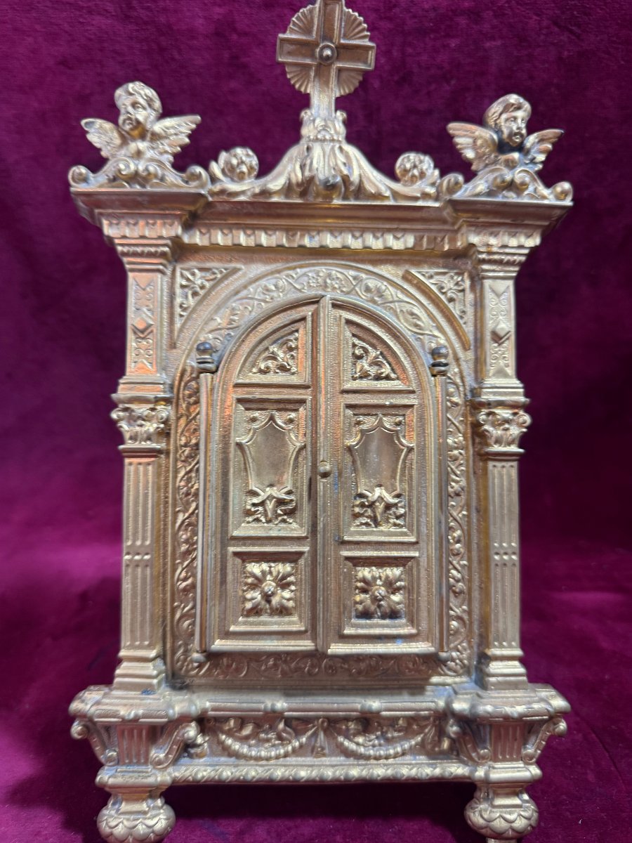 TRIPTYQUE BRONZE DORE ECCE HOMO -photo-2