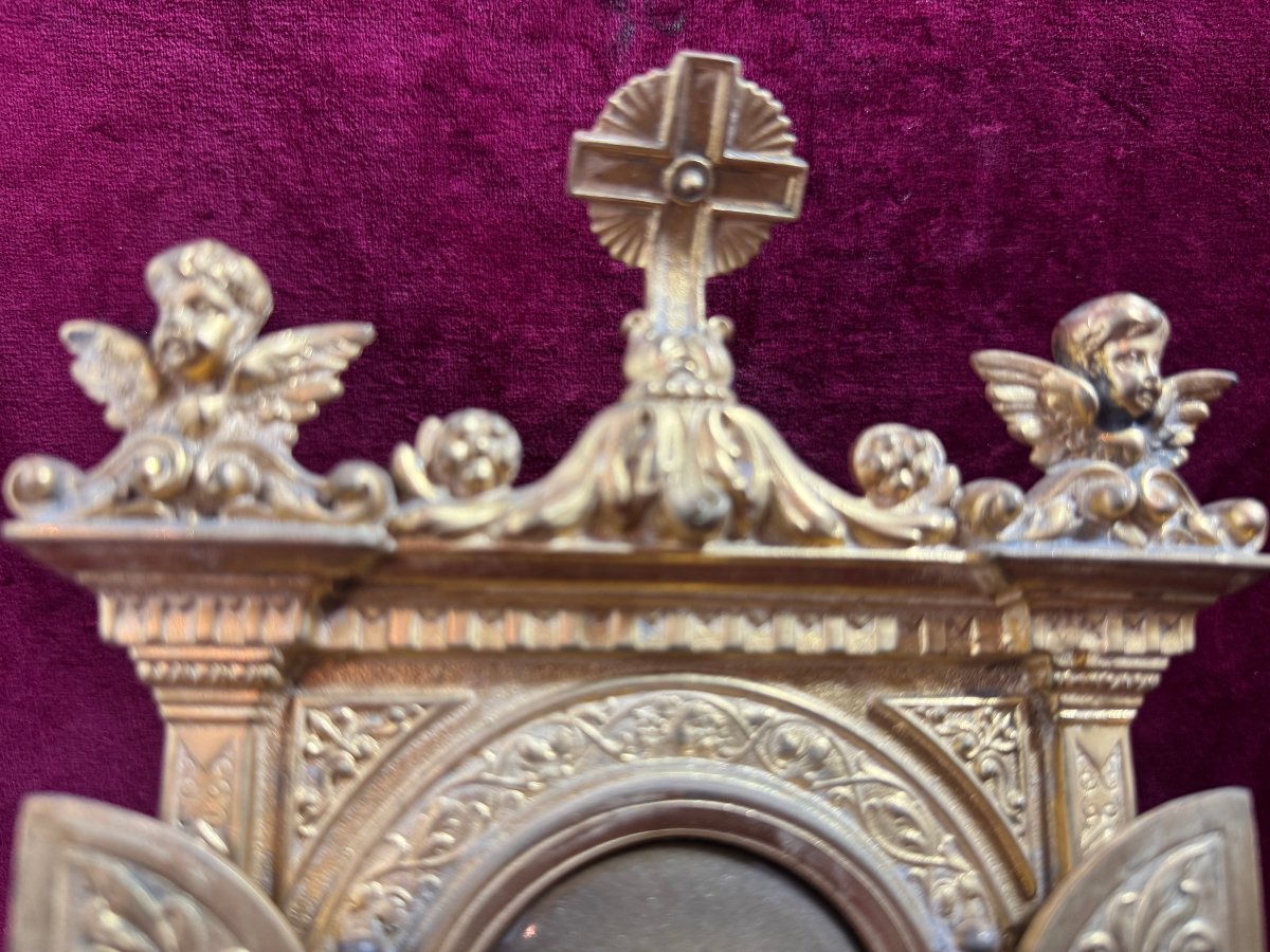 TRIPTYQUE BRONZE DORE ECCE HOMO -photo-3