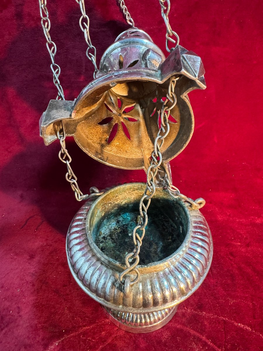 Silver-plated Bronze Incense Burner-photo-3