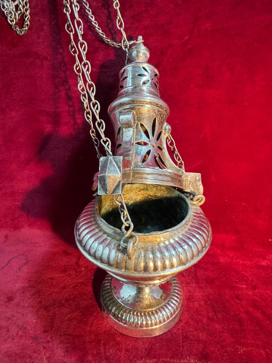 Silver-plated Bronze Incense Burner-photo-4
