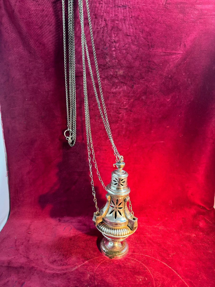 Silver-plated Bronze Incense Burner-photo-1