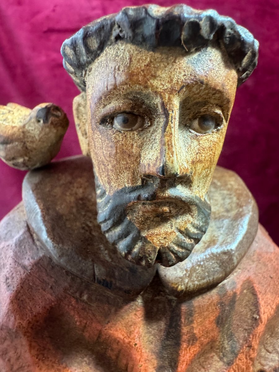 SAINT FRANCOIS D ASSISES STATUETTE BOIS-photo-2