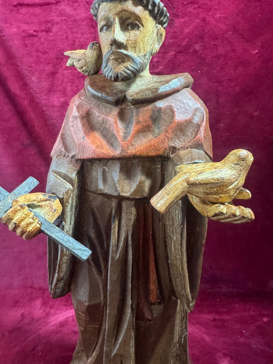SAINT FRANCOIS D ASSISES STATUETTE BOIS-photo-4