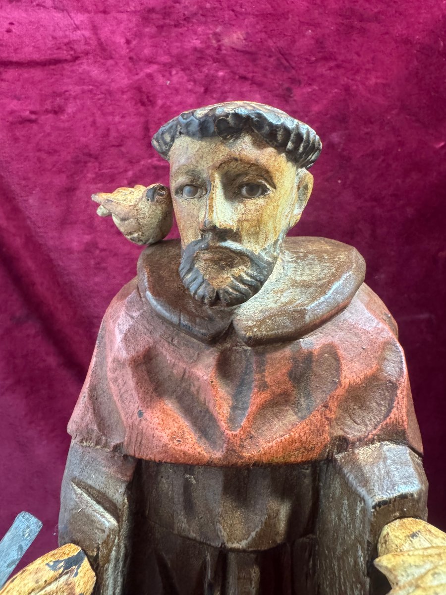 SAINT FRANCOIS D ASSISES STATUETTE BOIS-photo-3