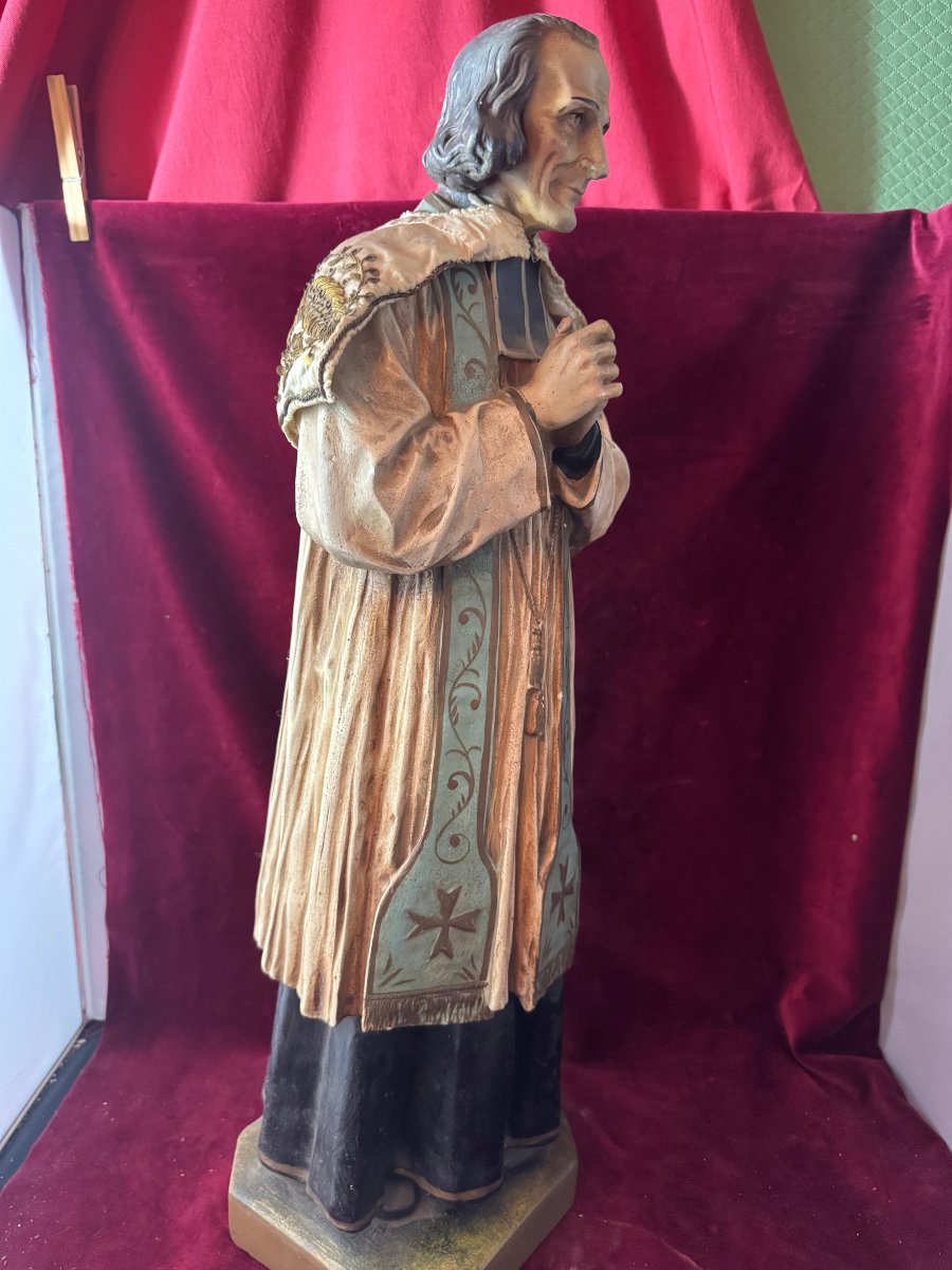 CURE D ARS JM VIANNEY STATUE CAPE BRODEE FIL  D OR-photo-1