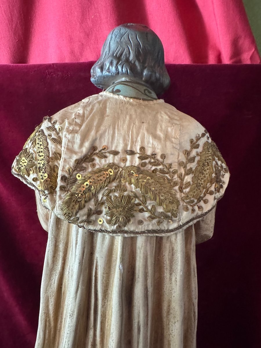 CURE D ARS JM VIANNEY STATUE CAPE BRODEE FIL  D OR-photo-2
