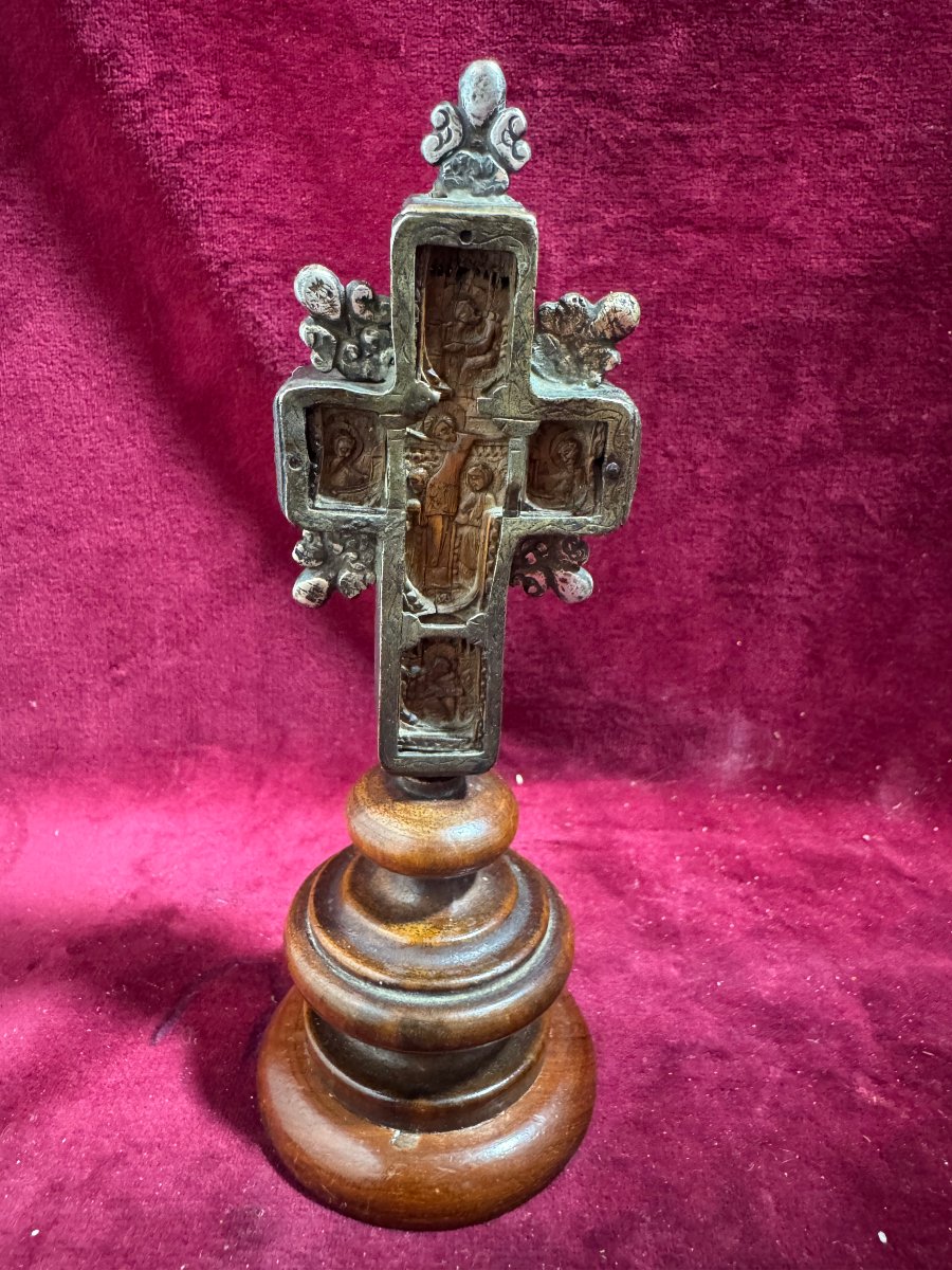 CROIX DU MONT ATHOS BUIS ET ARGENT-photo-3