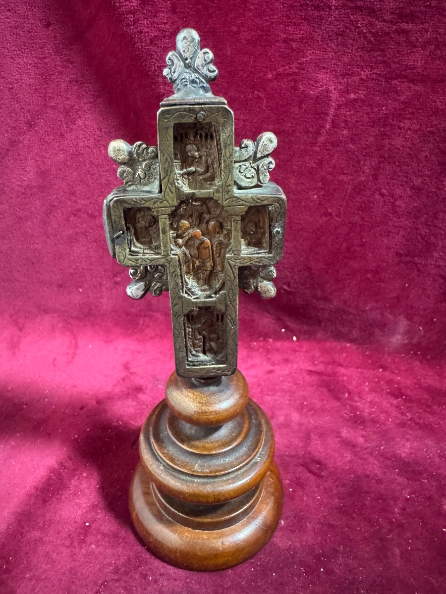 CROIX DU MONT ATHOS BUIS ET ARGENT