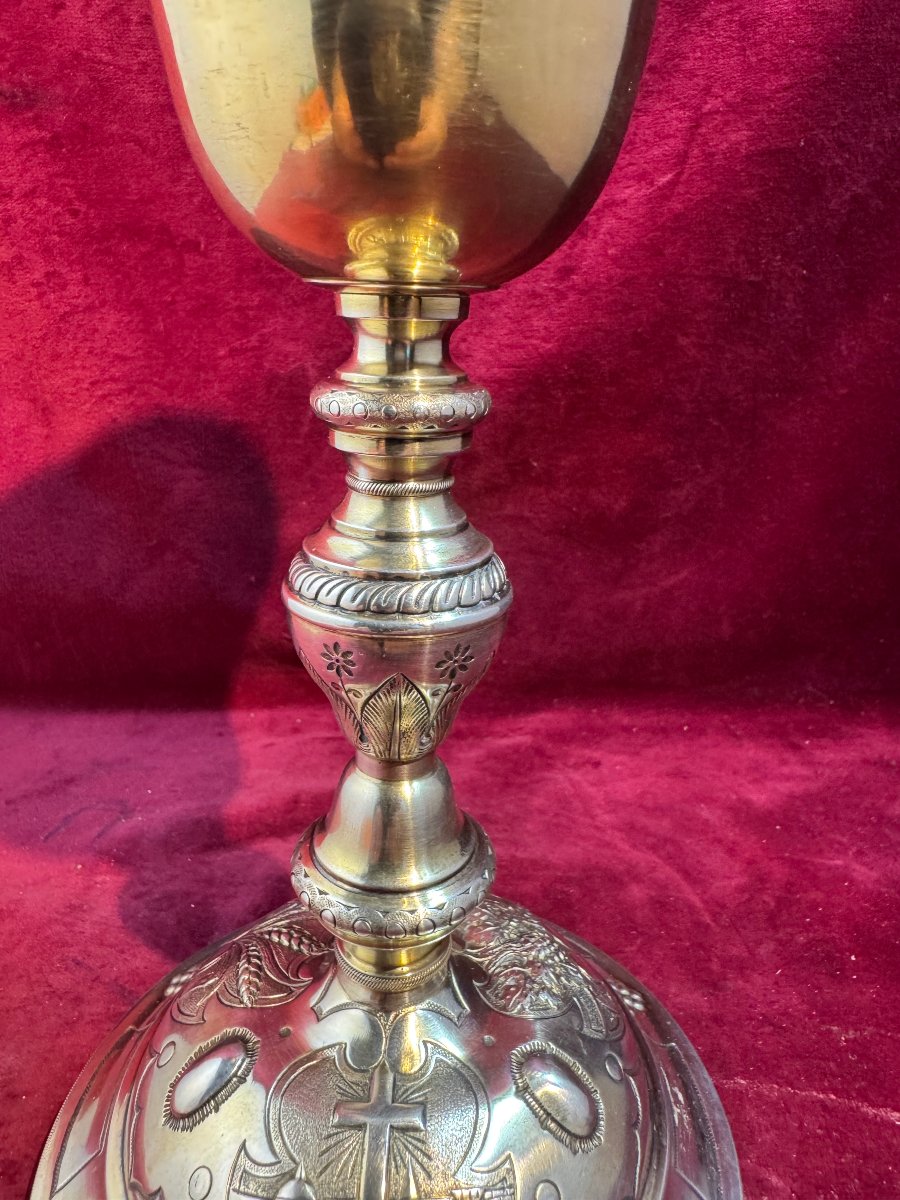 CALICE ARGENT VERMEIL -photo-3
