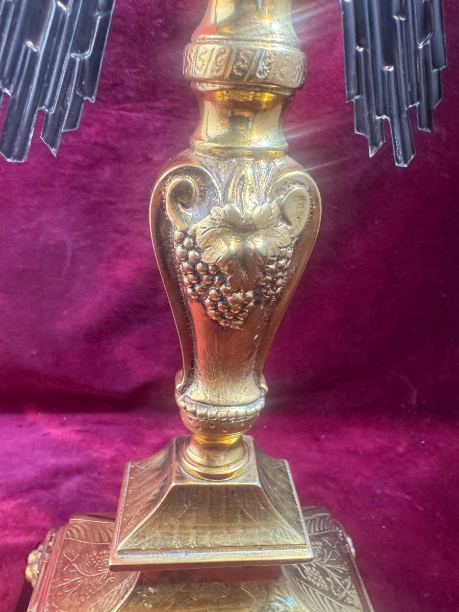 OSTENSOIR RAYONS ARGENT PIED BRONZE DORE-photo-7