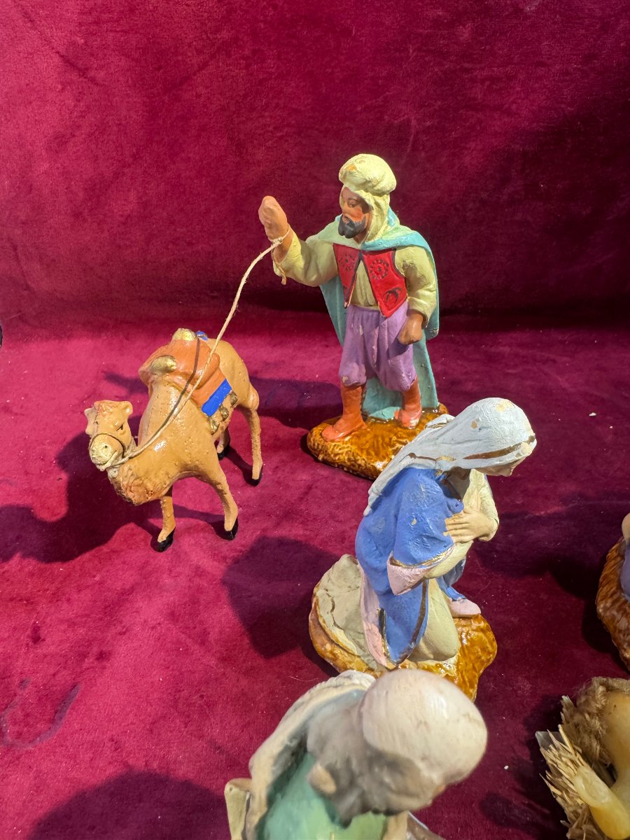 Painted Plaster Nativity Scene -photo-3